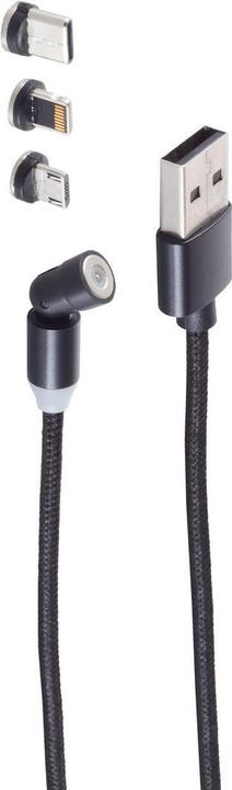 Actual product image Shiverpeaks ®-BASIC-S--Universal--USB-A magnetic charging cable, 3in1, 540°, black, 2m (2 m)