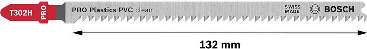 Actual product image Bosch Professional Zubehör PRO Plastics PVC clean T302H Jigsaw blade, 132 mm, 5 pcs.