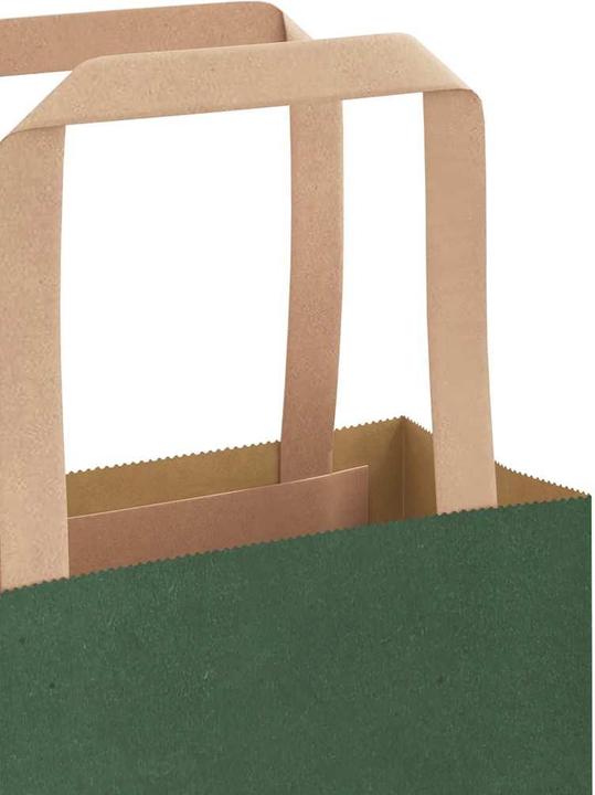 Actual product image VidaXL Kraft paper bags 250 pcs. with handle green 32x17x25 cm paper bag (Gift bag, 250 x)