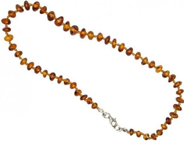 Actual product image Mainardi Natural Amber 32cm Split Silver Clasp Amber Necklace