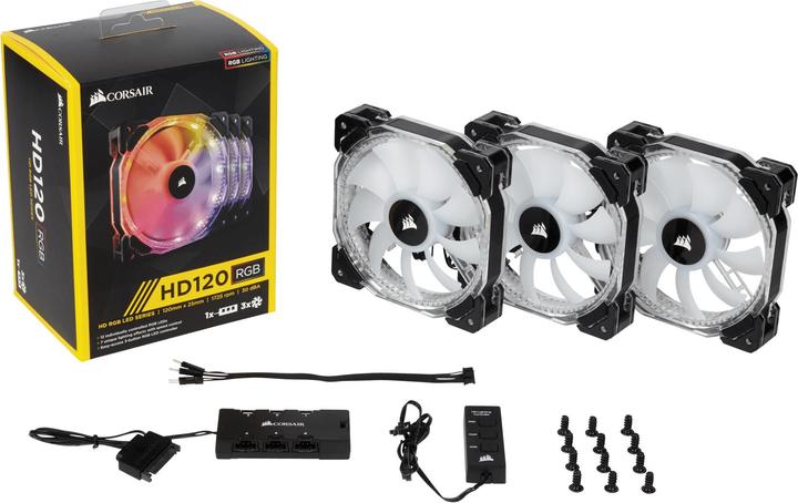 Image du produit Corsair HD120 RGB avec contrôleur (120 mm, 3 x)