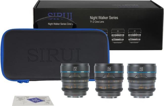 Immagine prodotto Sirui MS-3SMB Night Walker 24+35+55mm T1.2 S35 Cine Lens Set con custodia per il trasporto (MFT-Mount (Micro Four Thirds, APS-C / DX)