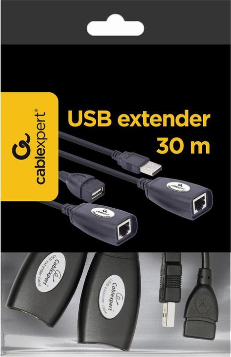 Produktbild Gembird CABLE USB 2.0 A (M)-LAN-A (F) Aktive Verlängerung 30M (CAT5, 0.17 m)