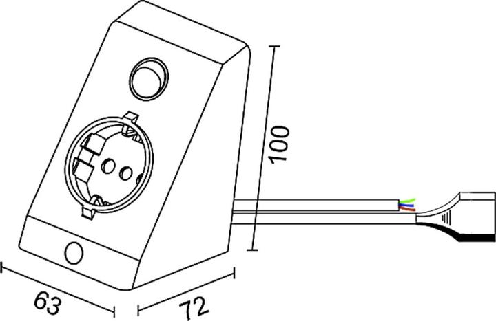 Actual product image L&S Surface mounted socket with on/off switch 230 V (1 pcs.)