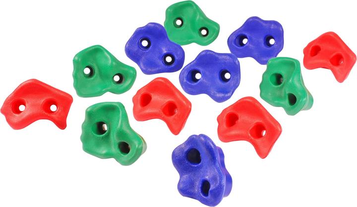 Hudora 12 Stück Klettergriffe (Blau, Rot, Grün)