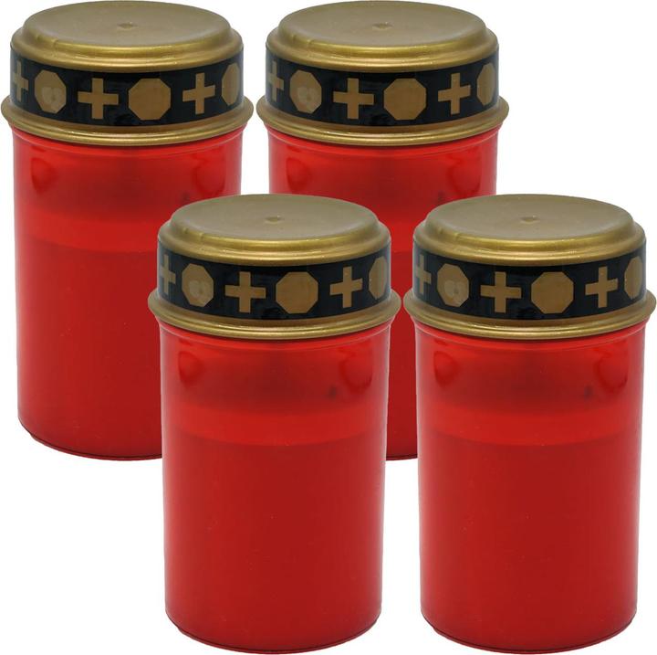 Actual product image Top ten Set of 4 LED grave light, battery-operated, red
