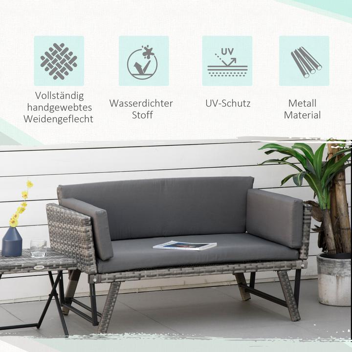 Produktbild Outsunny Gartensofa mit klappbaren Armlehnen