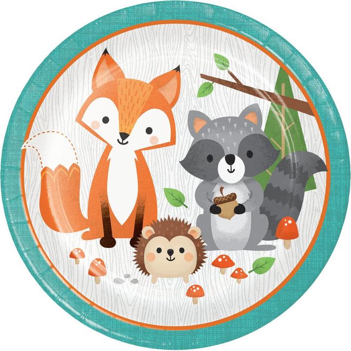Image du produit Creative Party Assiette en carton Animaux de la forêt, 8 pièces (8 x)