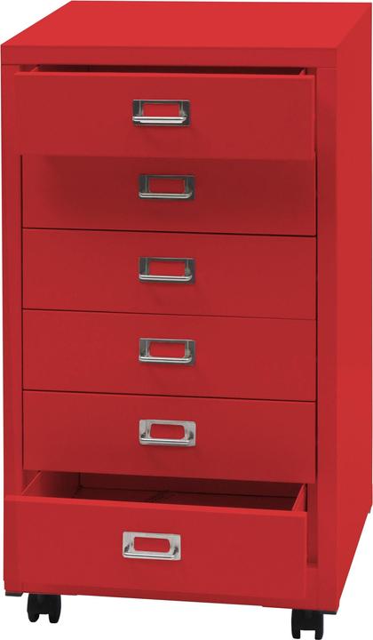Image du produit Mendler Caisson roulant HWC-L49, métal 75x40x41cm 6 tiroirs, rouge