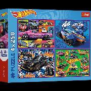 Actual product image Trefl Puzzle 4 x 250 - Mattel Hot Wheels (250 pieces)