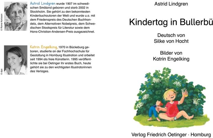 Produktbild Kindertag in Bullerbü (Deutsch, Astrid Lindgren, Katrin Engelking, 2019)