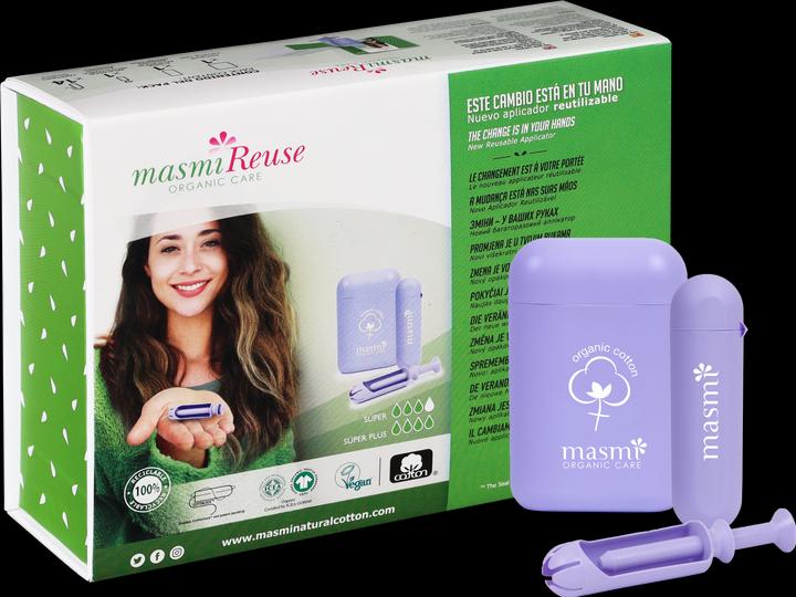 Actual product image Masmi Organic Tampon with Re-Use Applicaror for Classic + Super Tampons - Reuse (1 x)