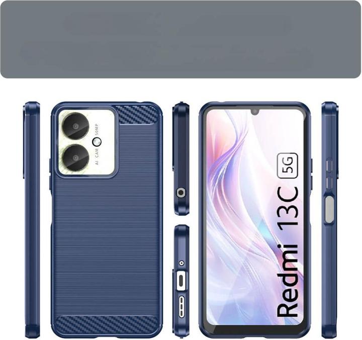 Actual product image Cover-Discount Xiaomi Poco C65 / Redmi 13C - Metal look case blue (Xiaomi Redmi Note 13 4G, Xiaomi Poco C65, Xiaomi Redmi 13C 5G)