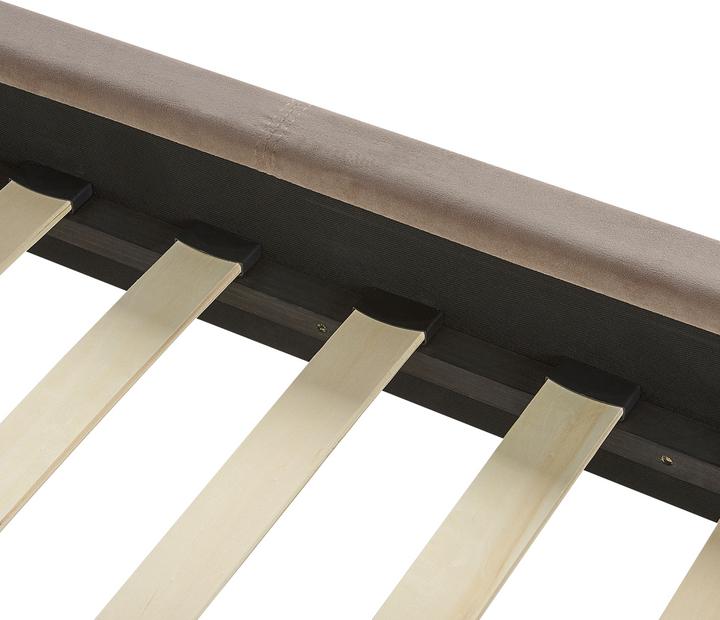 Produktbild Beliani Polsterbett Samtstoff taupe Lattenrost 140 x 200 cm VILLETTE (140 x 200 cm)