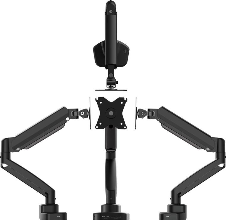 j5Create JTSA301 Ergonomic Monitor Mount with Dock, Black, Clamp/Grommet, 8 kg, 43.2 cm (17") (Table, 32.01")