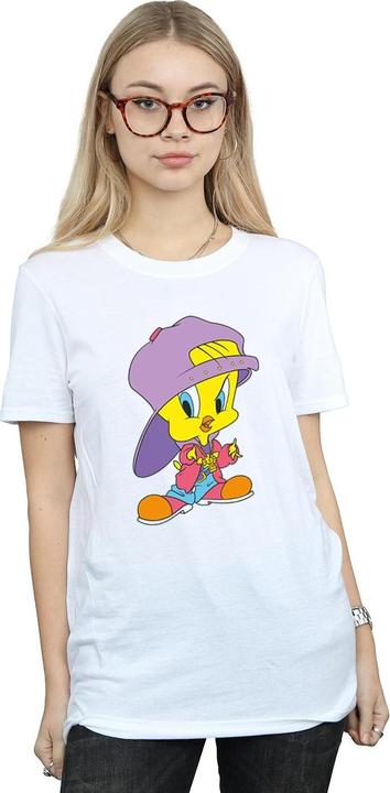 Actual product image Looney Tunes Womens/Ladies Tweety Pie Hip Hop Cotton Boyfriend T-Shirt (5XL)