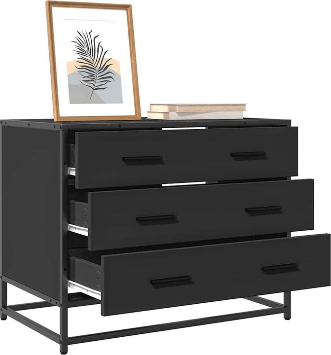 Immagine prodotto VidaXL Cassettiera nera 70x41x56 cm Cassettiera in legno