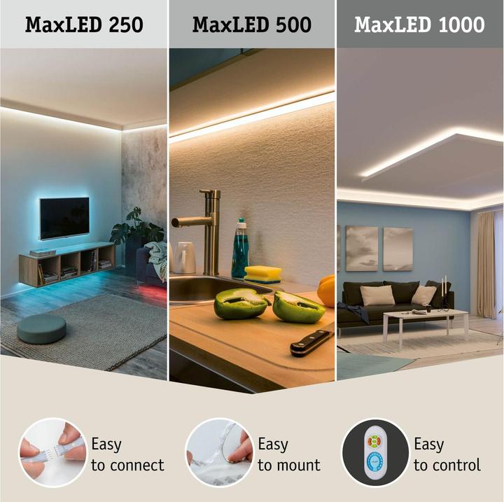 Produktbild Paulmann MaxLED 500 Full-Line COB Stripe Ecke (Weiss, 3 cm, Indoor)