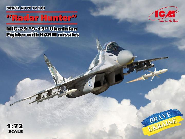 Actual product image ICM Radar Hunter MiG-29 '9-13 Ukrainian Fighter with HARM missiles