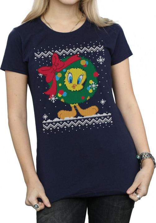Produktbild Looney Tunes Tweety Pie Christmas Fair Isle TShirt (XXL)
