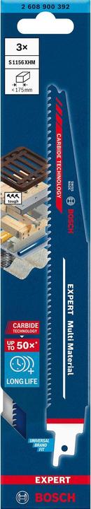 Produktbild Bosch Professional Zubehör EXPERT ‘Multi Material’ S 1156 XHM Säbelsägeblatt, 3 Stück