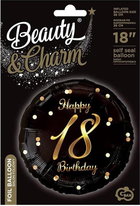 Image du produit GoDan Happy 18 Birthday Folienballon, schwarz, 45 cm