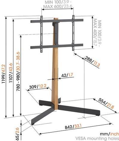 Actual product image Vogels TVS 3695 (Various, 77", 50 kg)