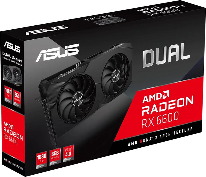 Immagine prodotto ASUS DUAL-RX6600-8G-V2,HDMI,DP,attivo (8 GB)