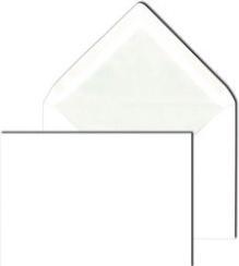 Actual product image Mailmedia Envelope, silk lining, C6, white wet glue, pointed flap, 80 gsm, white matte, gray silk- (C6, 1 x)