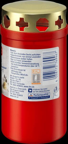 Produktbild dm Profissimo Grabkerze mit Deckel rot (1 Stk.)