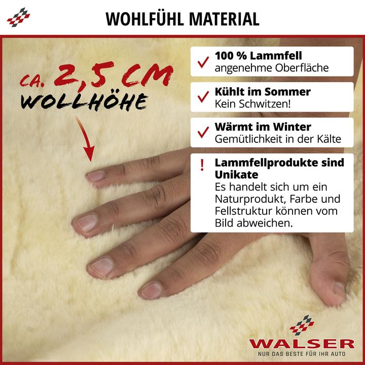 Immagine prodotto Walser Cuscinetto per cintura Millie in pelle d'agnello, 2 pezzi protezione cintura auto beige