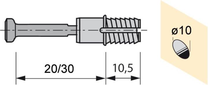 Produktbild Hettich Schnellmontagedübel Rapid S zu Rastex 15 (Einpressdübel, 1 Stk.)