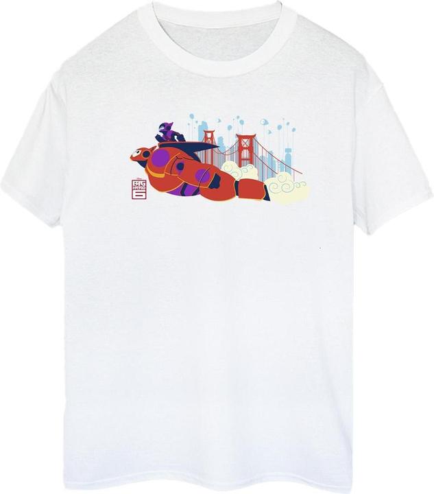 Actual product image Disney Womens/Ladies Big Hero 6 Baymax Hiro Bridge Cotton Boyfriend T-Shirt (M)