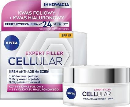 NIVEA Hyaluron Cellular Filler + Ujędrnienie SPF15 przeciwzmarszczkowy krem na dzień 50ml (50 ml, Tagescreme, SPF 15)