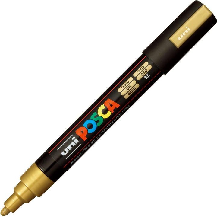 Actual product image Posca Marker PC-5M round tip (Gold, 2.50 mm, 1 x)