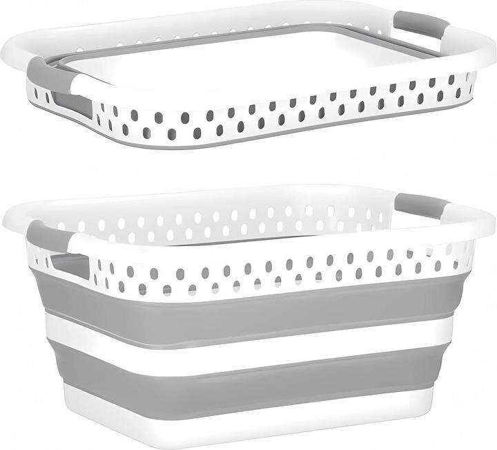 Actual product image König Design Laundry basket Folding laundry bin Laundry box Laundry bin Storage basket Grey (36 l)