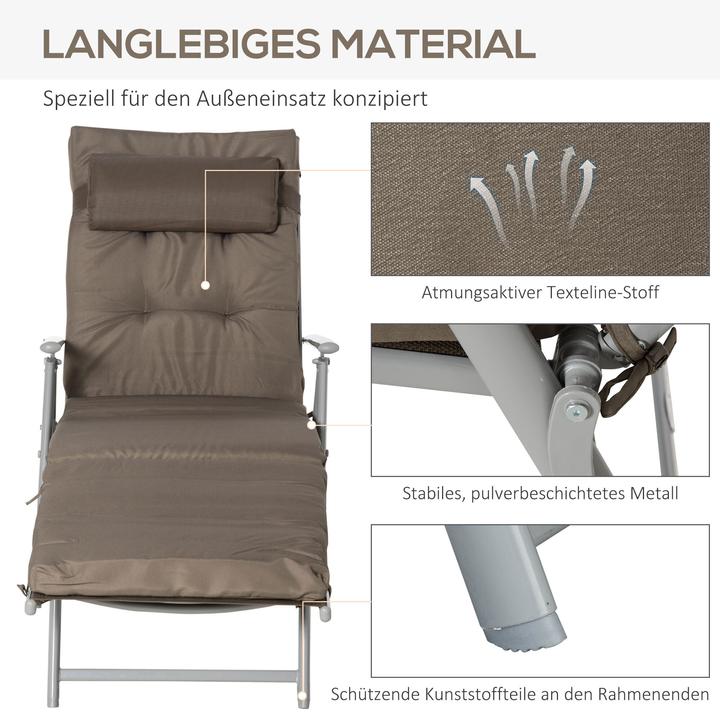 Produktbild Outsunny Sonnenliege mit Kissen (180 cm)