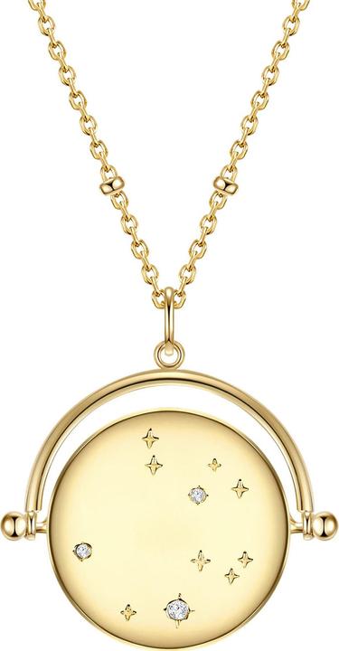 Glanzstücke München Damen Sternzeichen Waage Sterling Silber Zirkonia gelbgold 50,0 cm Basiskette + 5,0 cm Verlängerung (Sterling Silber, 50 - 55 cm)