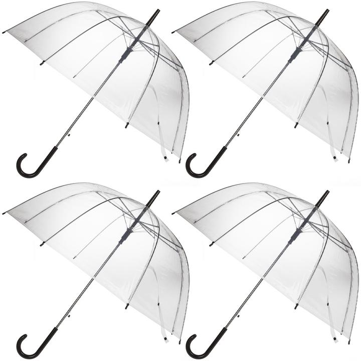 Produktbild Out of the blue 4er-Set Regenschirm mit AutomatikÃ¶ffnung, transparent, Ã˜ 85 cm