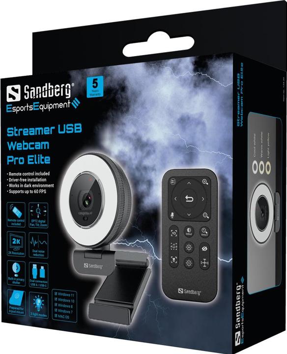 Immagine prodotto Sandberg Streamer USB Webcam Pro Elite (3.60 Mpx)