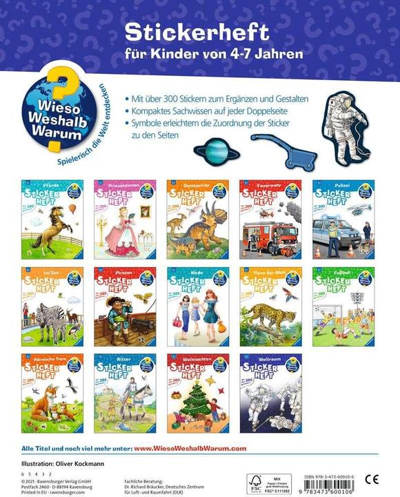 Produktbild Ravensburger Wieso? Weshalb? Warum? Stickerheft: Weltraum