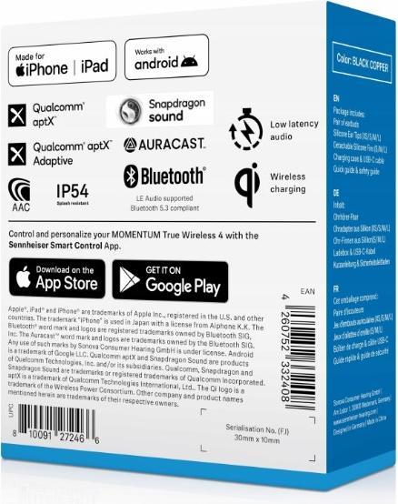 Produktbild Sennheiser Momentum True Wireless 4 (ANC, 7 h, Kabellos)