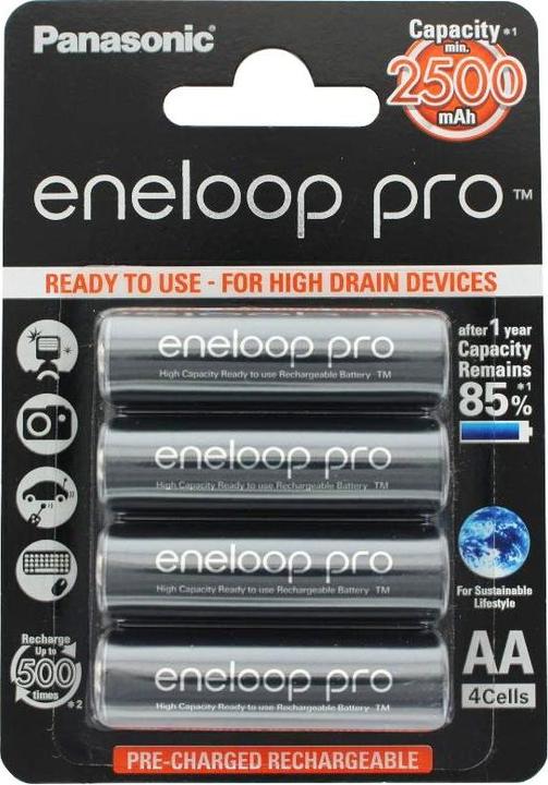 Produktbild Panasonic Akku XX Technology HR-3UWX min. 2500mAh und AkkuBox von (4 Stk., AA, 2500 mAh)