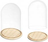 Actual product image Giftdecor crystal dome with wooden base 20 diameter x 30cm (22 x 22 x 30 cm)