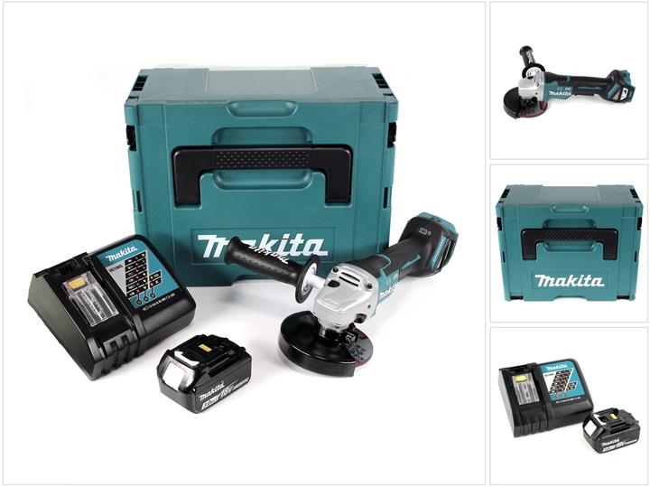 Produktbild Makita DGA 517 RF1J Akku Winkelschleifer 18 V 125 mm Brushless + 1x Akku 3,0 Ah + Ladegerät + Makpac (125 mm)