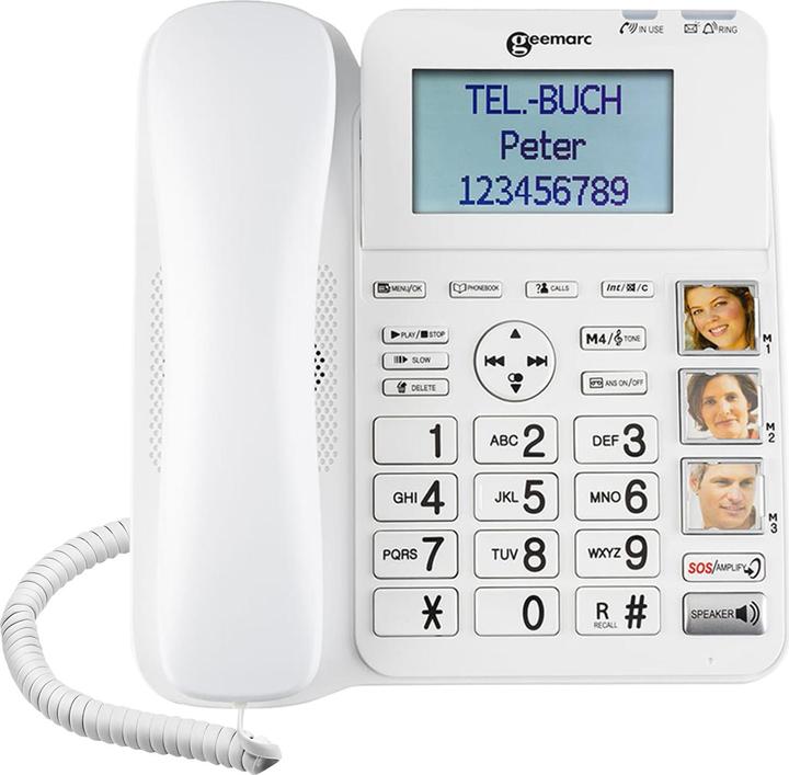 Actual product image Geemarc CL595 corded telephone for seniors