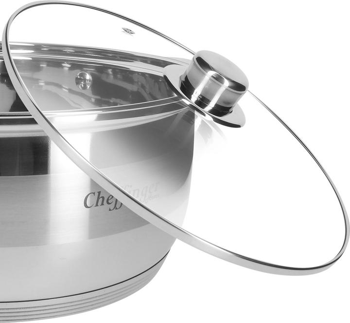 Produktbild Cheffinger 5er-Set Kochtöpfe 20/24/26/28/30 cm (30 cm, Römertopf, Edelstahl)