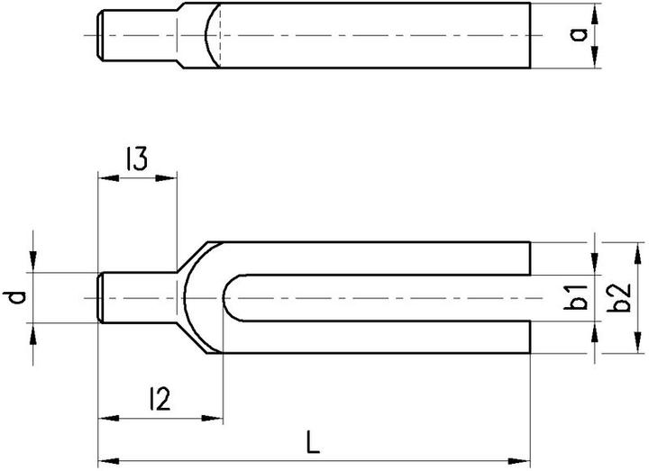 Actual product image Amf Forked clamp with pin end