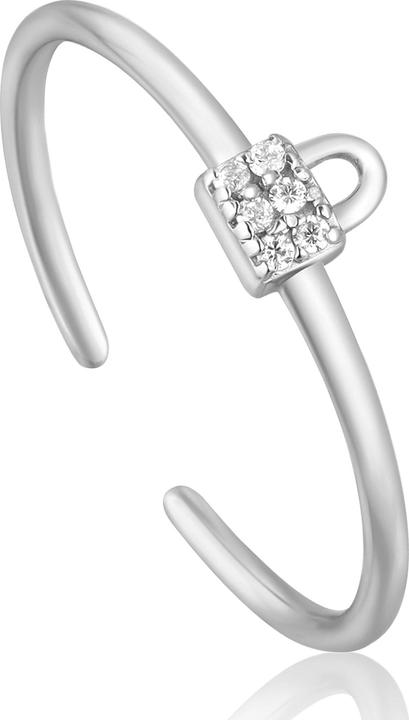 Actual product image Ania Haie Silver Padlock Sparkle Ring (16, 925 Silver)