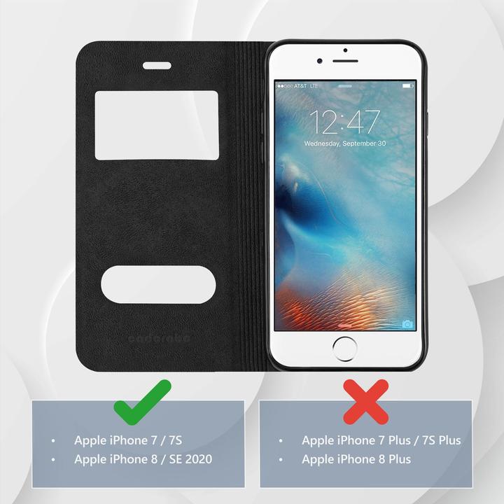 Actual product image Cadorabo Book with View double window cover (Apple iPhone 7, Apple iPhone SE (2nd Gen))